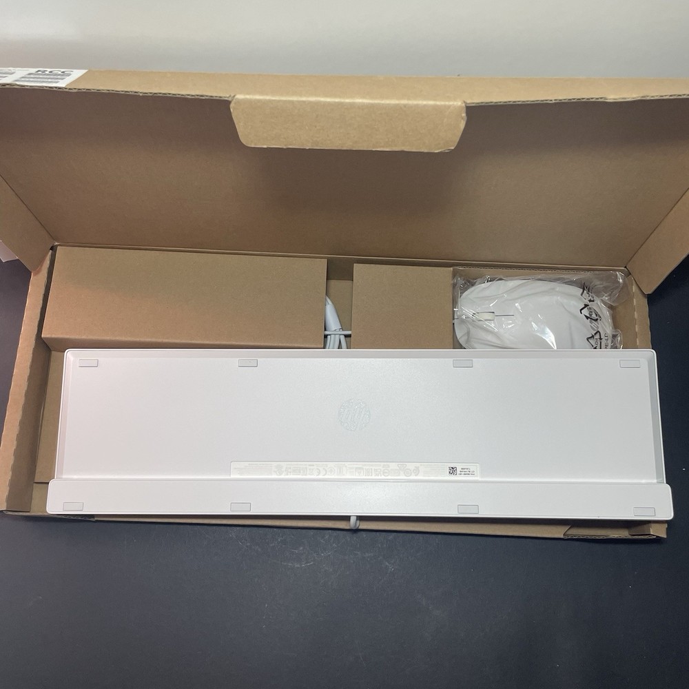 HP 310 White Wired Keyboard and Mouse Combo New