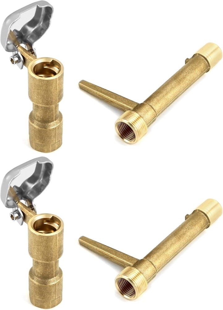QWORK 2 Set 3/4-Inch Brass Quick Coupler Valves, Irrigation Tool with Quick...