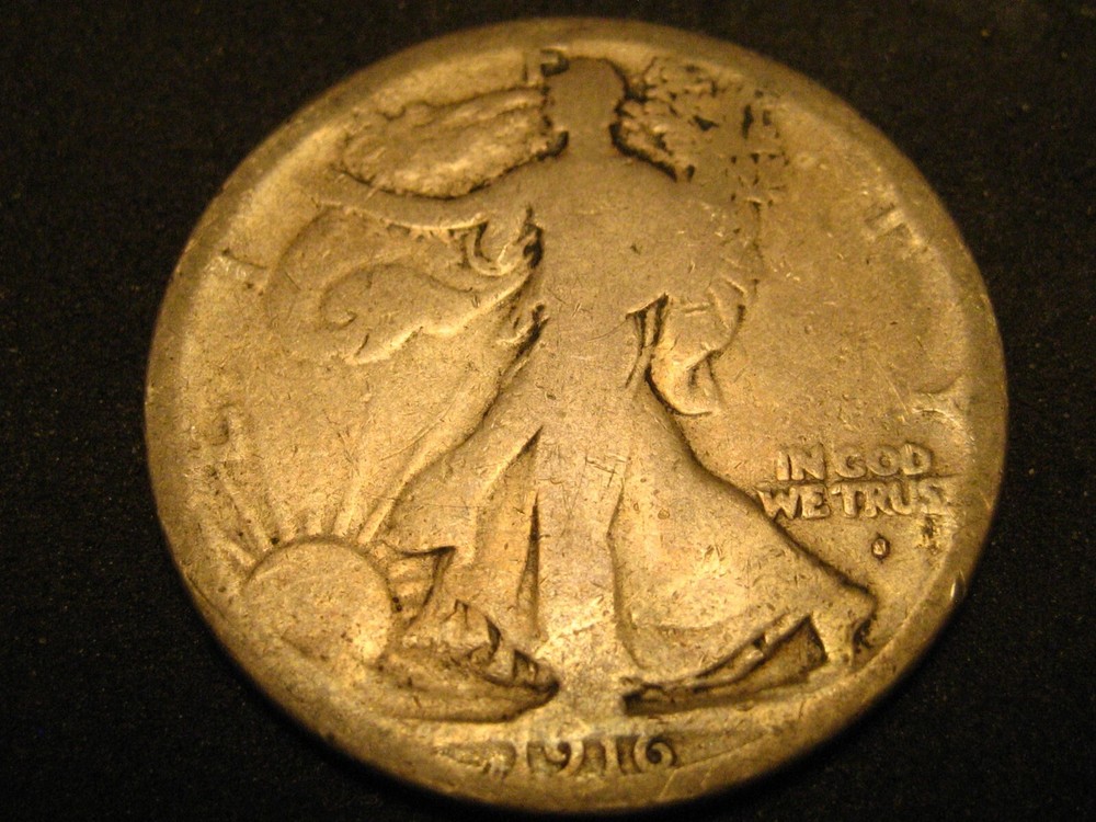 1916-S 90% Silver Walking Liberty Half Dollar