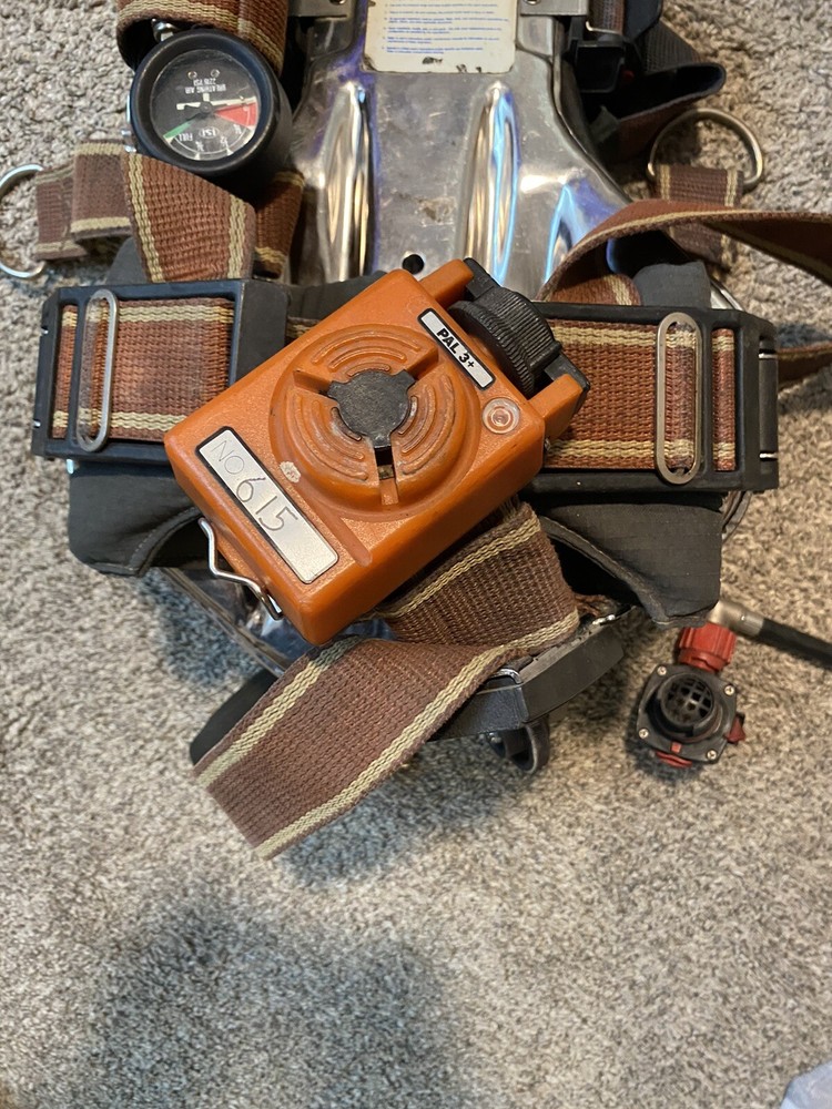 Vintage Firefighter Fire Breathing Harness Backpack With Regulator And Pass