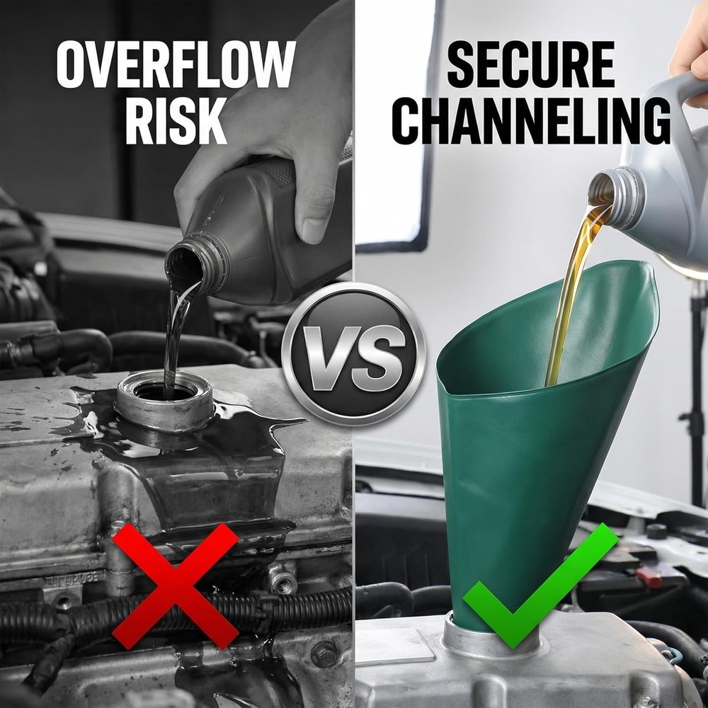 Reusable Flexible Form a Funnel Gen Foldable Bendable Flex Oil Drain Funnels for