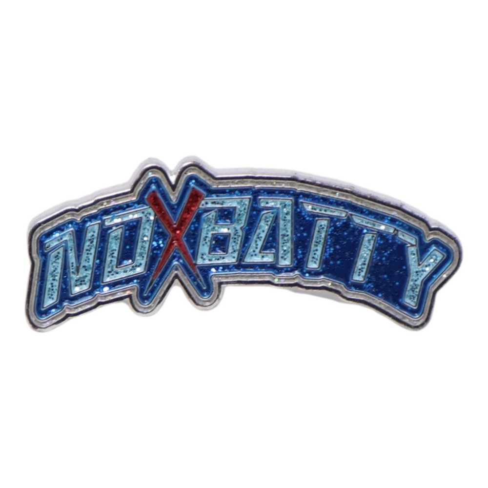 No X Batty Blue Script Pin