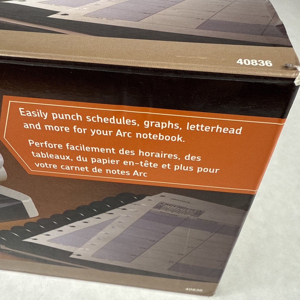 Staples Arc System 11-Hole Desktop Punch, 8-Sheet Capacity, Model 40836 EUC