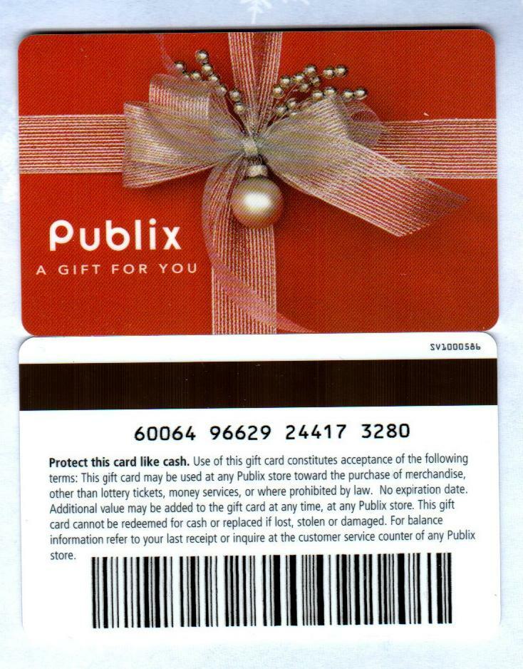 PUBLIX Christmas Ornament & Silver Bow 2010 Gift Card ( $0 )