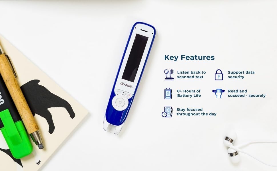 C-PEN C610S Secure Reader 2 White OLED Display Earphone Connection Rechargeable