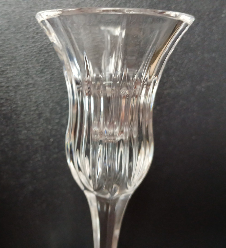 MIKASA CRYSTAL 8" ICICLES CANDLESTICK HOLDER CUT STEMMED CORDIAL SHAPED
