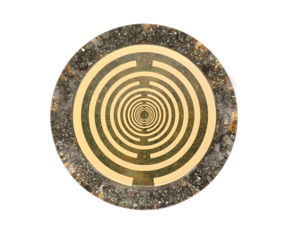 Pyrite orgone energy chakra harmonising disc