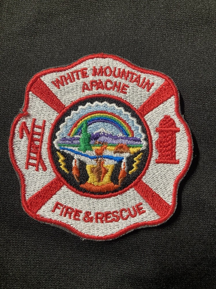 White Mountain Apache Fire And Rescue patch With Hook Backing.