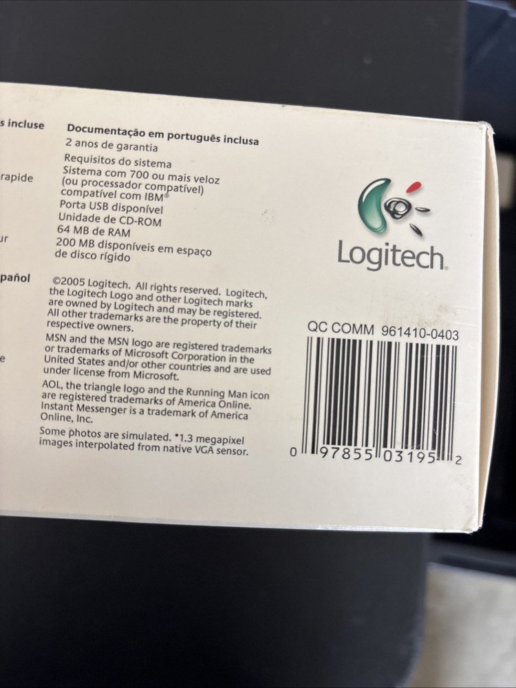 Logitech QuickCam Communicate STX Computer Webcam Video USB Black NOS