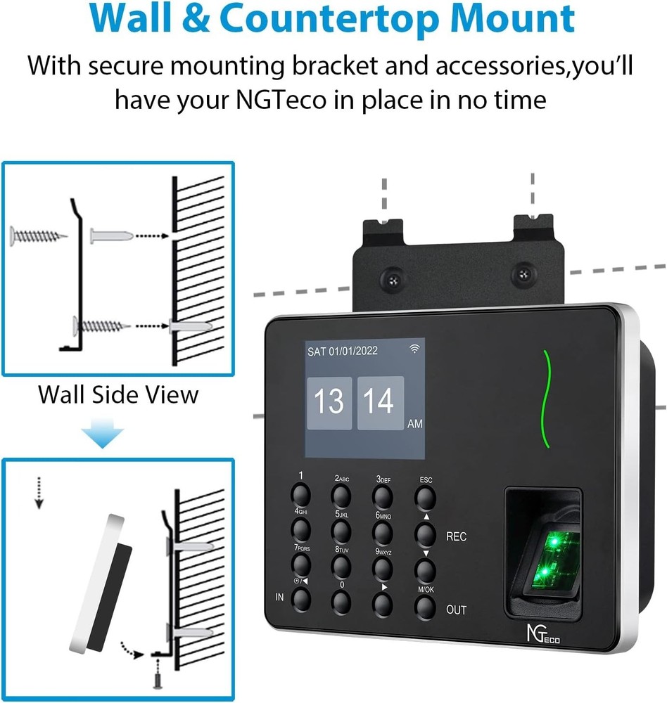 Small Business Biometric Time Clock, No Monthly Fees