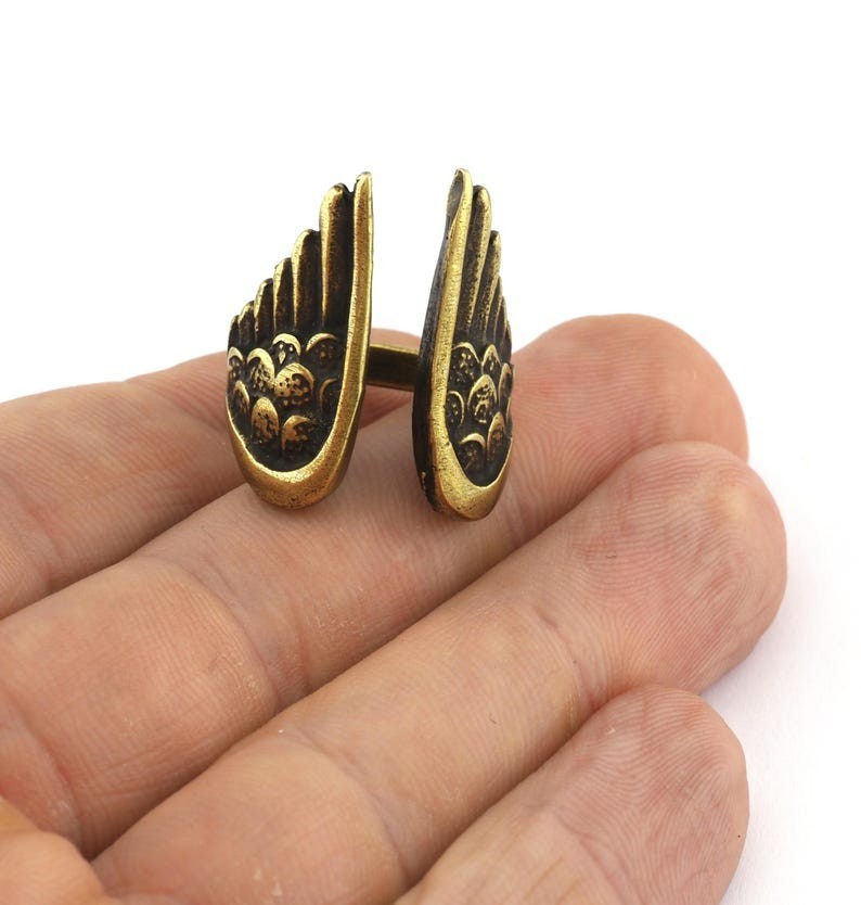 Antique Bronze Wings Ring – Adjustable Brass Statement Ring (Size 6-8 US) -4286