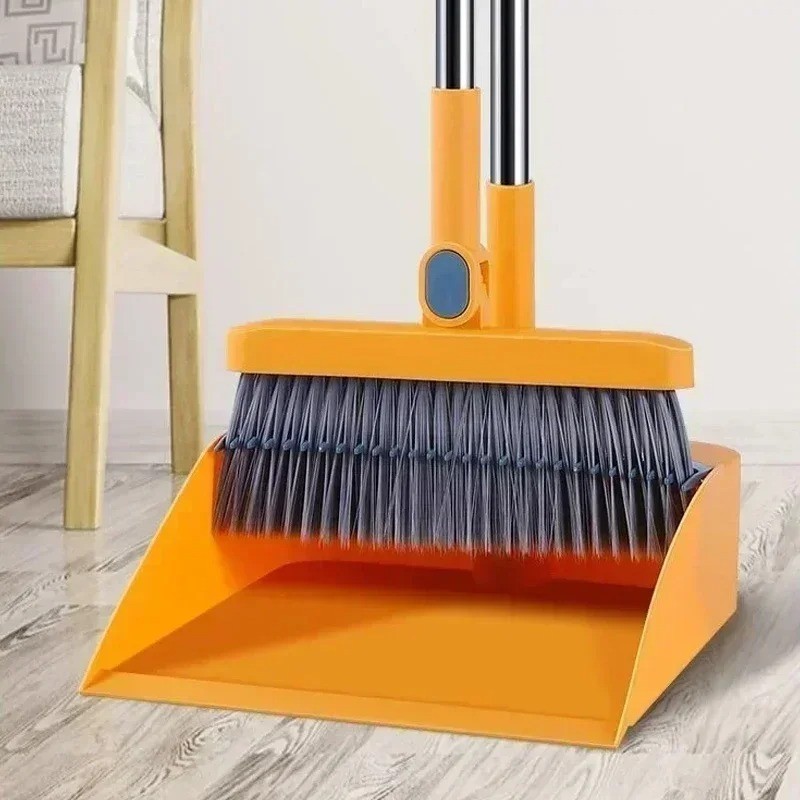 Household Broom and Dustpan Set Folding Long Handle Sweeping Set