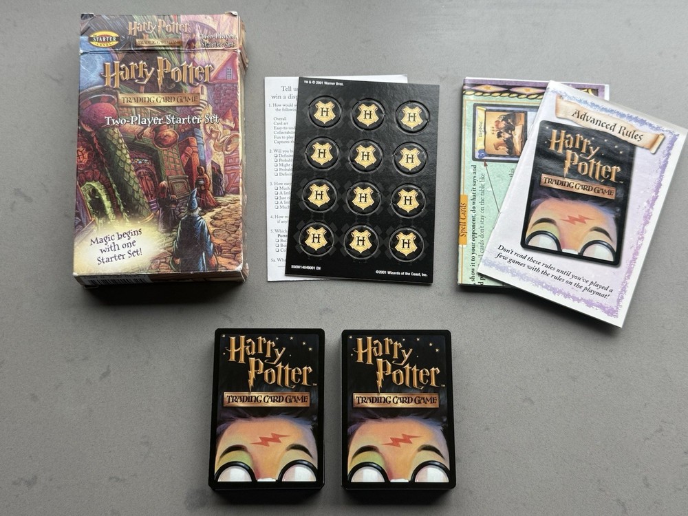 2001 Harry Potter Trading Card Game Two Player Starter Set - Open Box - Complete