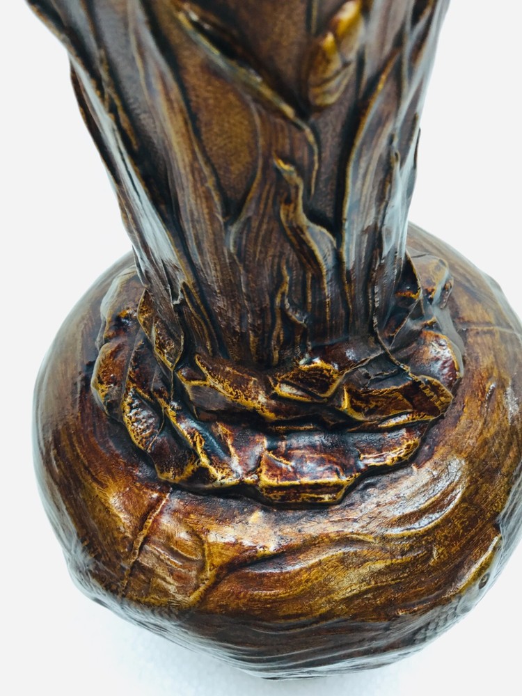 Antique Vase Freshwater Fish & Cattails