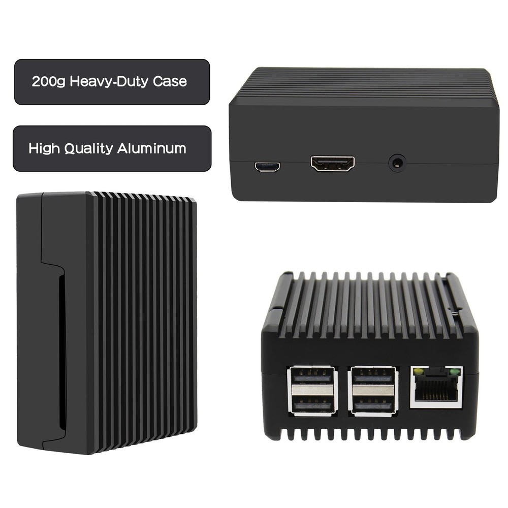 Raspberry Pi 3 B+ Aluminum Case, Heavy Duty Passive Cooling Design