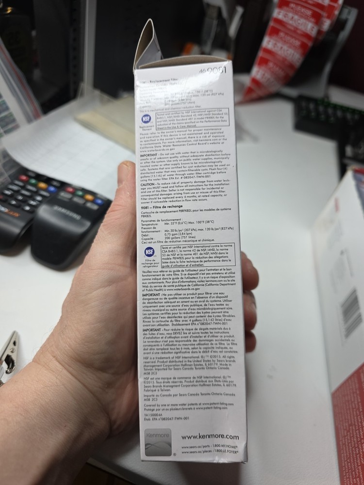 Kenmore 469081 Refrigerator Water Filter - White