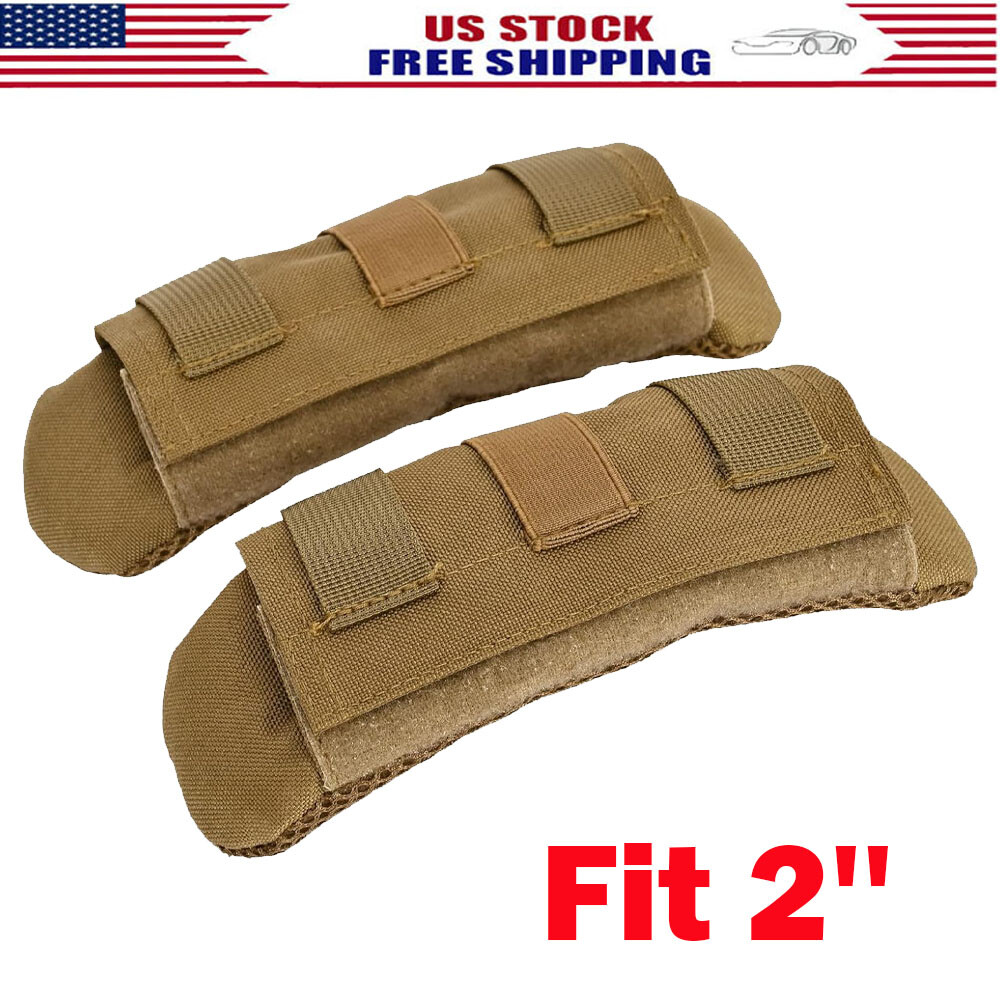 2x Khaki Shoulder Strap Pad Vest Shoulder Strap Pad Backpack Strap Pads Fit 2''