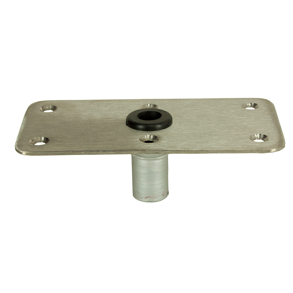 Springfield 4x8" Rectangular Boat Seat Base KingPin Stainless Steel Satin