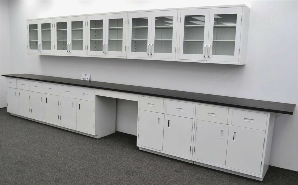 Chemical Resistant Laboratory Cabinet Group : 17' Base & 15' Upper / E1-187