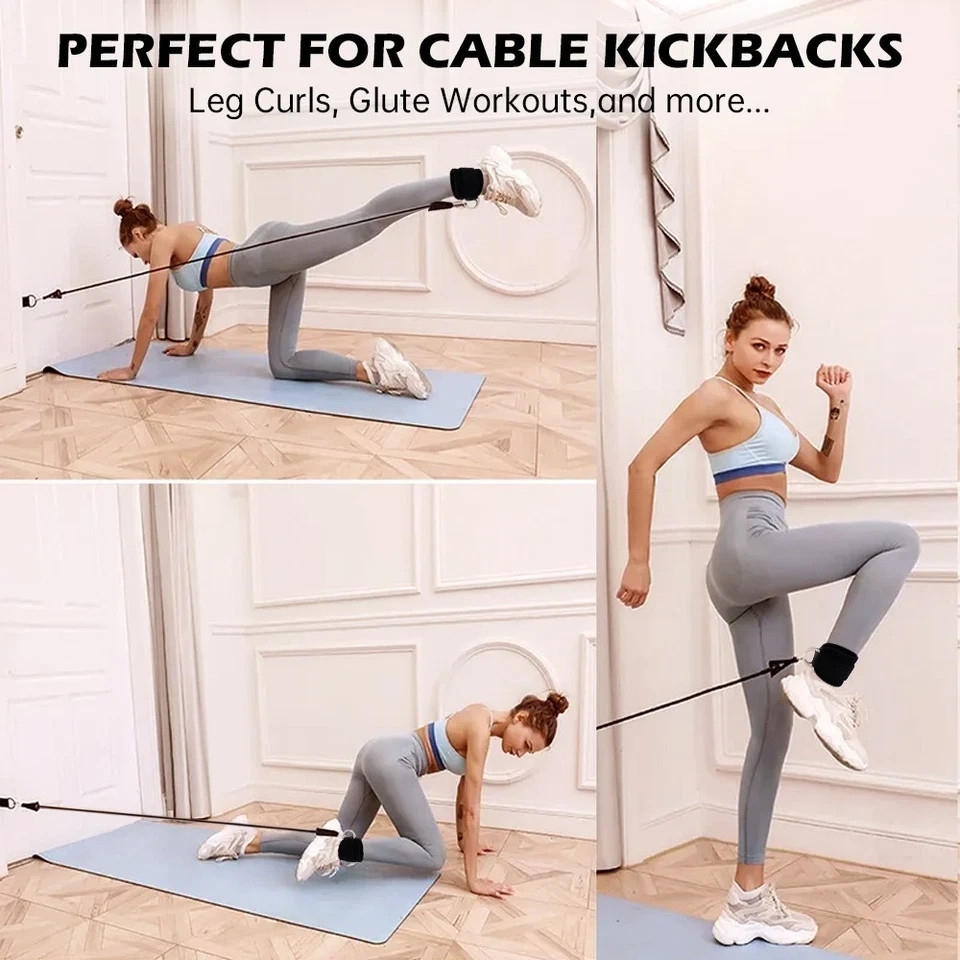 Ankle Straps for Cable Machine, Ideal for Glute Kickbacks & Leg Training