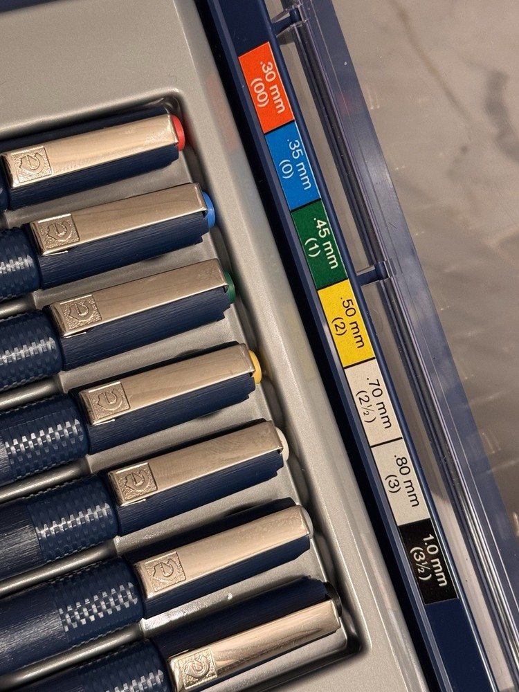 *INCOMPLETE* Staedtler Marsmatic 700 Technical Drafting Drawing Pen Set (7)