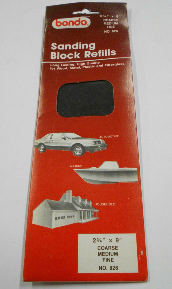 Bondo Coarse Medium & Fine Grit Sanding Block Refill Pack