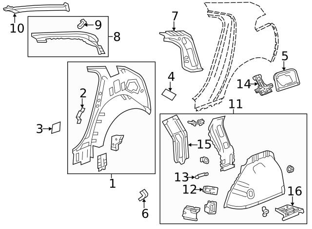 Genuine GM Driver Side Body Side Outer Panel Extension 25950983