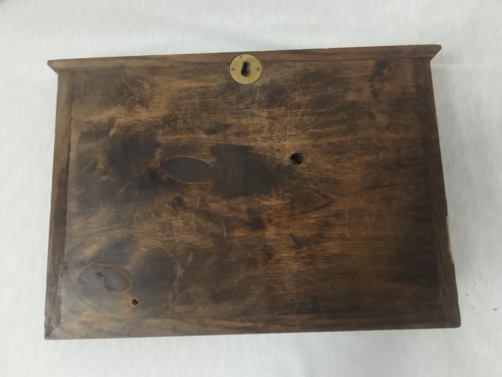 Barometer & Thermometer 1950s Original Rectangular Solid Wood Glass England Made