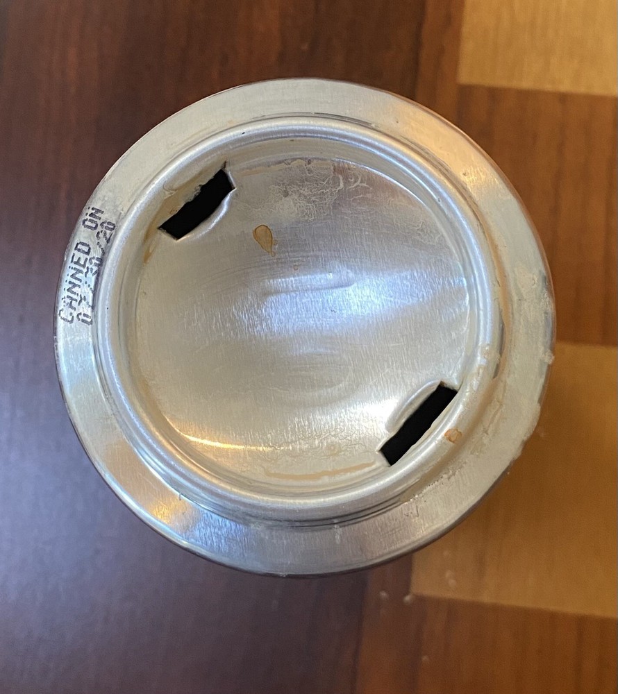 Hess Brewing Hop Cloud Hazy IPA Empty Beer Can Bottom Opened