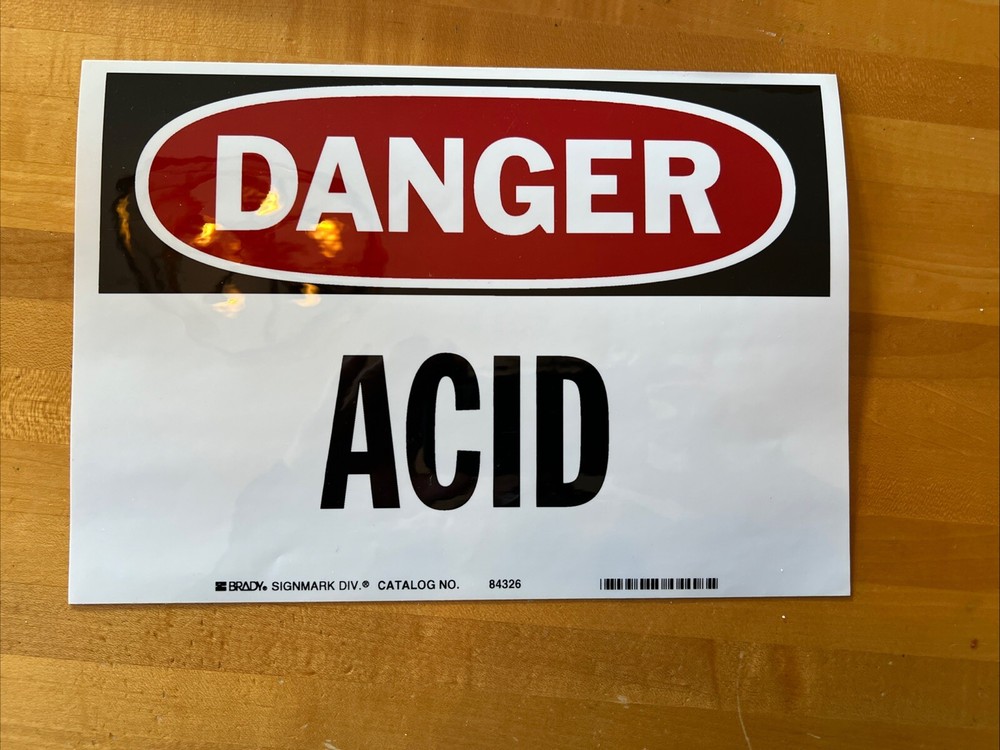 7”x10” Danger Acid Decal