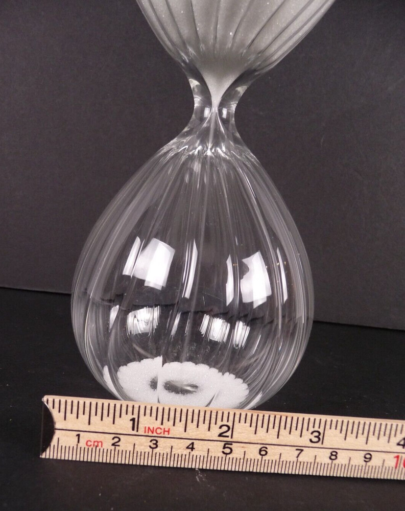 Hourglass Sand Timer 30 Minute Fluted Glass Desktop Kitchen 8”