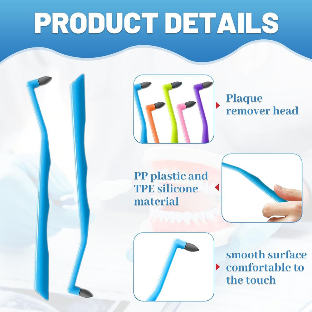 10 Pack Dental Teeth Plaque Remover Brushes Tools, Ergonomic Multicolor