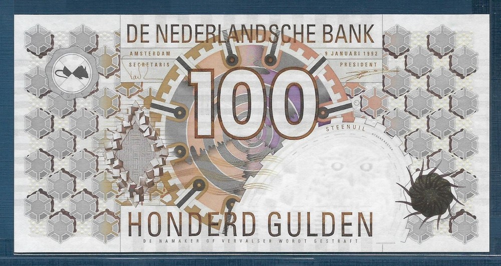 Netherlands 100 Gulden, 1992, P 101, UNC