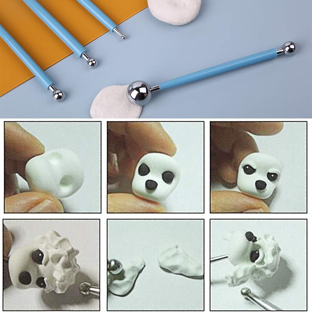 Dotting Tools 14 Pcs, Ball Stylus For Clay Modeling, Pottery, Multicolor