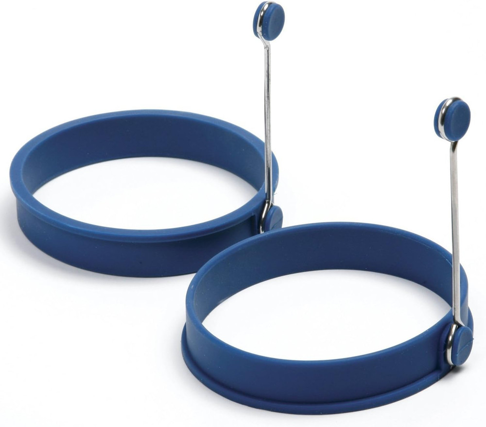 Silicone round Pancake/Egg Rings, 2 Pieces, Blue