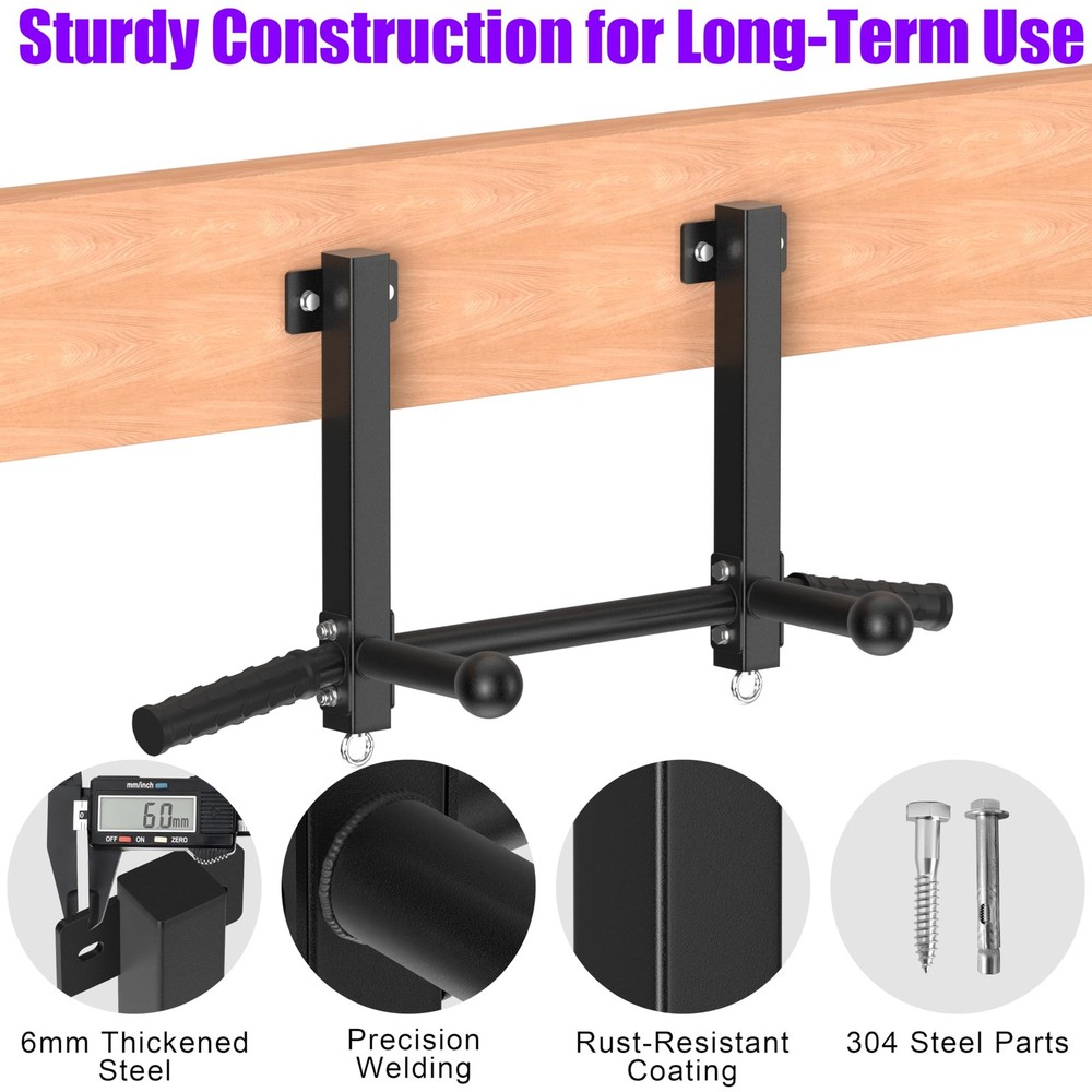 Joist Mounted Pull Up Bar, 650lbs Heavy Duty Strength Training Pullup Bars, M...