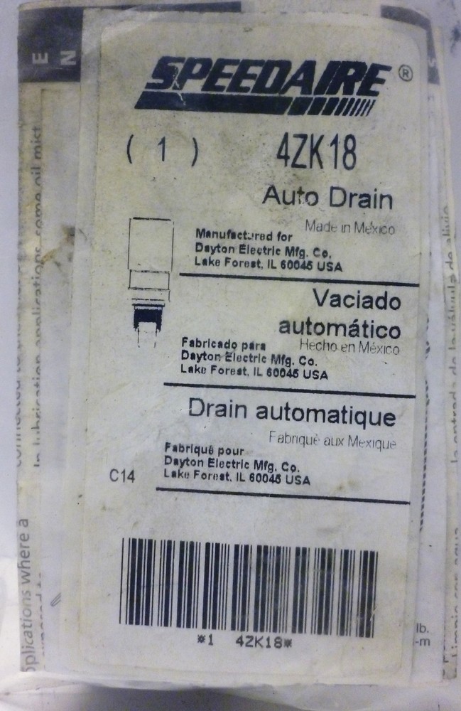 Speedaire 4ZK18 Auto Drain Valve