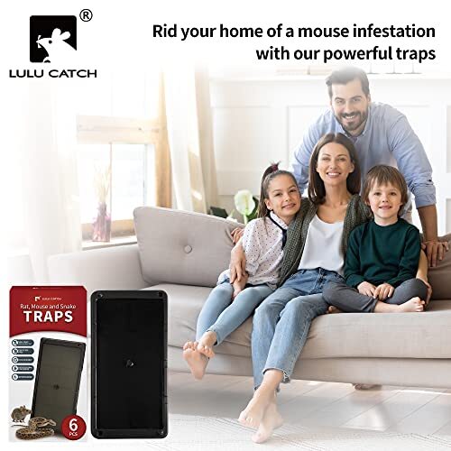 LULUCATCH Super Glue Traps 6 Pack for Mice & Snakes, Larger, Assorted Sizes