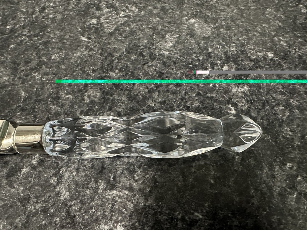 Vtg Cake Knife Crystal Diamond Cut Handle