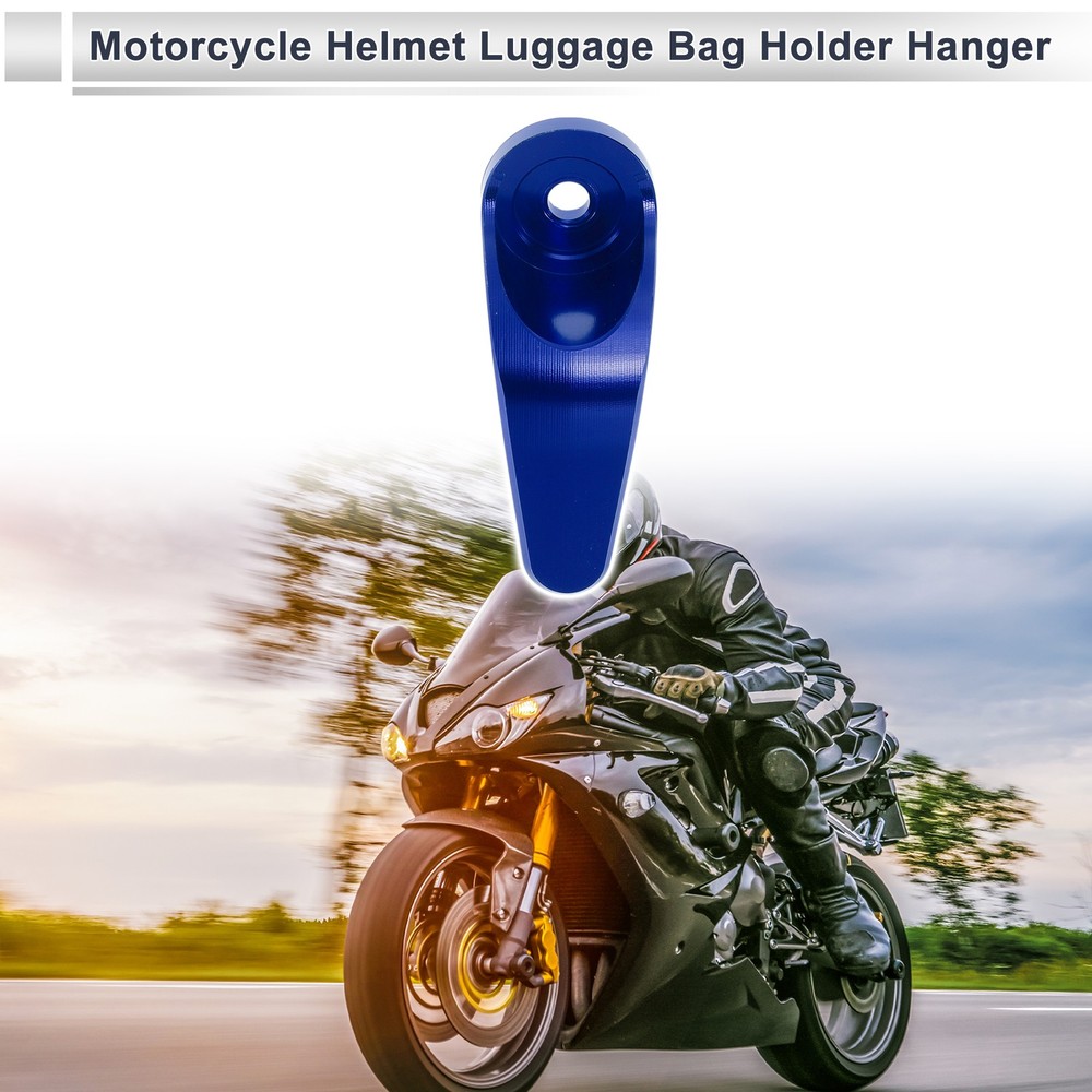 One Piece Aluminum Alloy Motorcycle Drop Hook 1 Set Blue