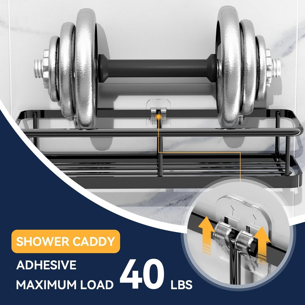 YASONIC 2-Pack Shower Caddy Adhesive Replacement - 2 PACK, Transparent