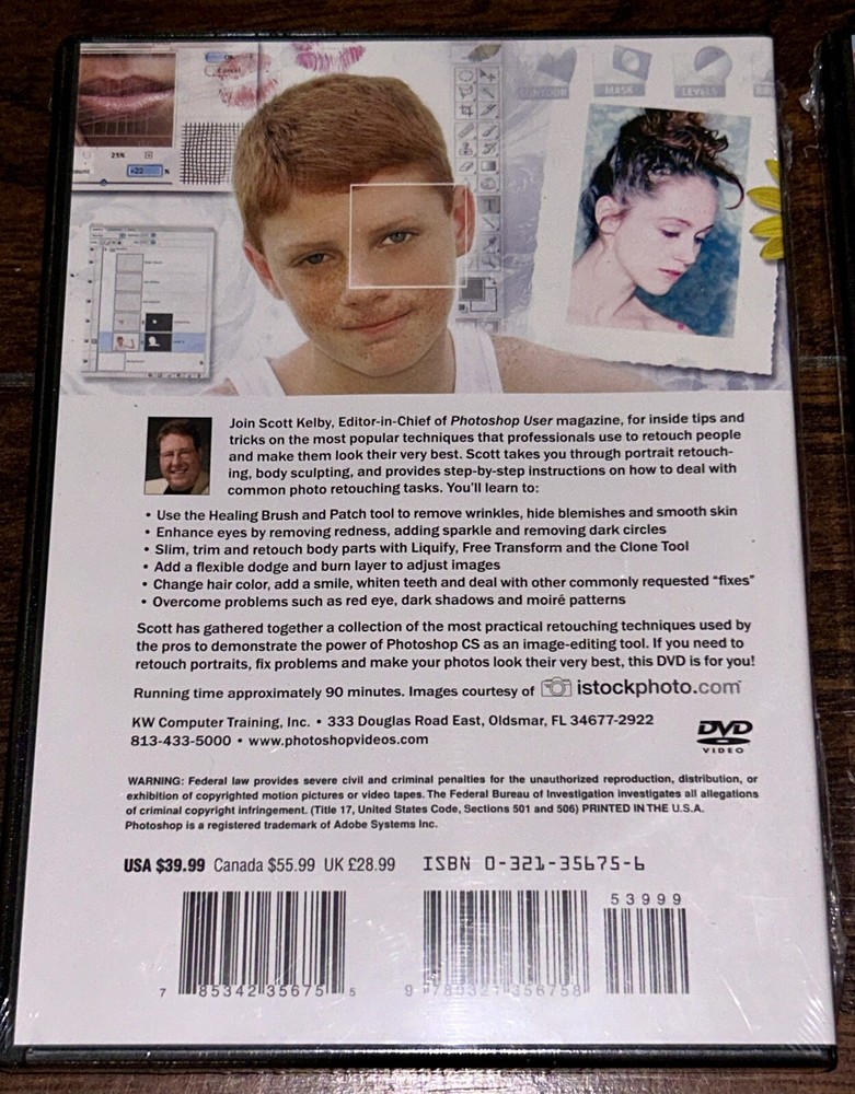 Photoshop CS Photo Retouching Secrets & CS2 Layer Techniques Computer DVD Set