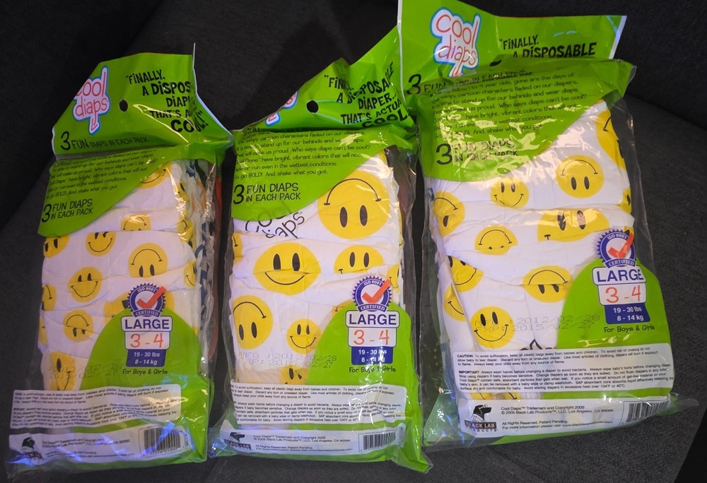 Vintage Plastic Diapers (3 packs)