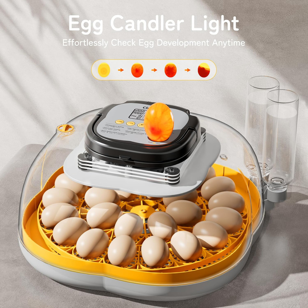 25 Egg Incubator, Temperature & Humidity Control, Programmable Automatic Egg Tur