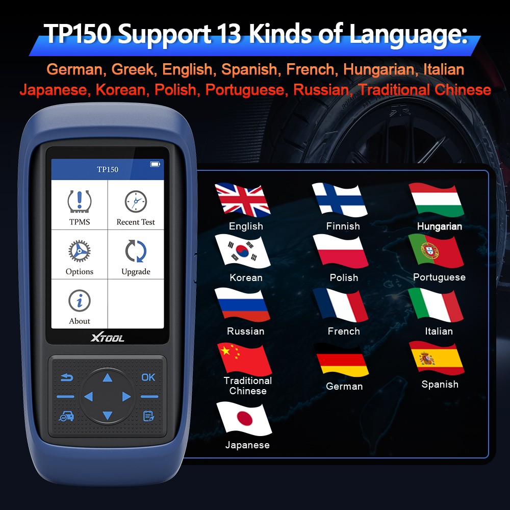 XTOOL TP150 Car TPMS Scanner Tire Check Relearn TPMS Diagnostic Programming Tool