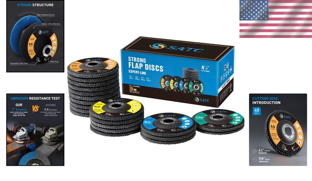 20PCS Zirconia Flap Disc Set for Angle Grinders
