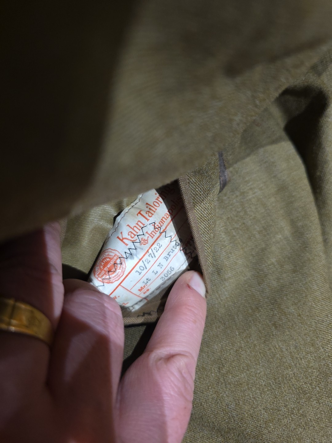 1922 US Army Officer Service Coat Lt L N Brutus Tailored Kahn Indianapolis Milit