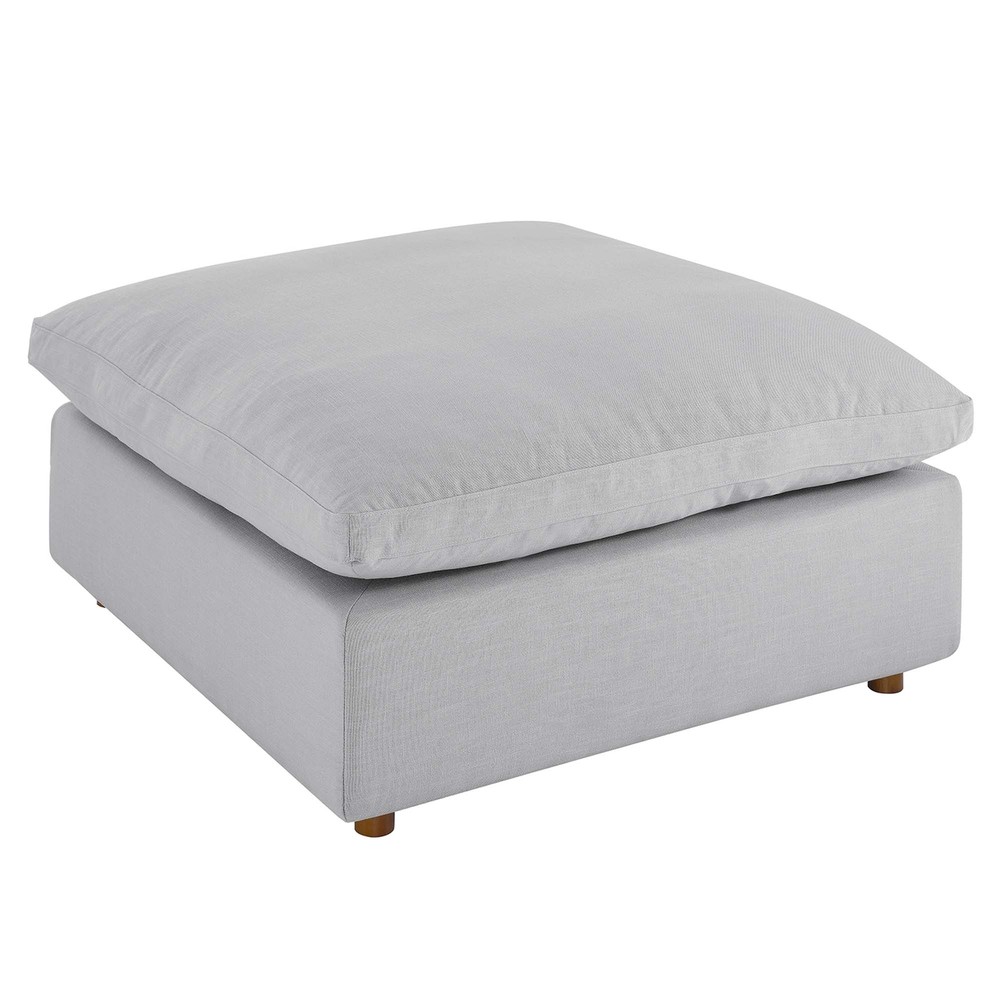 Modway Commix Down Filled Overstuffed Ottoman in Light Gray