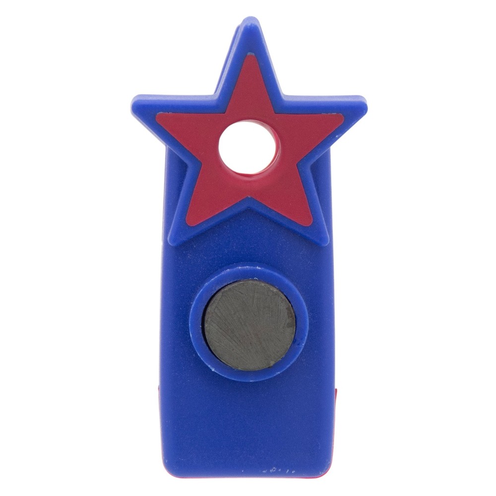 Star Shaped Red and Blue Multipurpose Clips with Magnetic Backs, 6 Pack