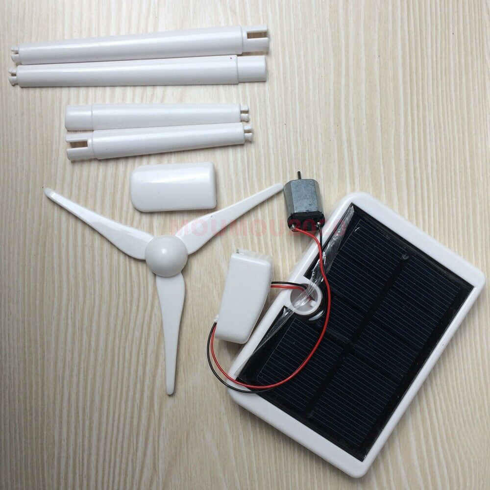 Mini Wind Turbine Generator Model Solar Wind Power Windmill Educational DIY Mode
